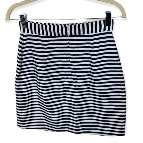 Whit Bamboo Asymmetric‎ Hem Skirt Striped Black Size Size 2 Mod Mini $298 USD - Picture 5 of 9